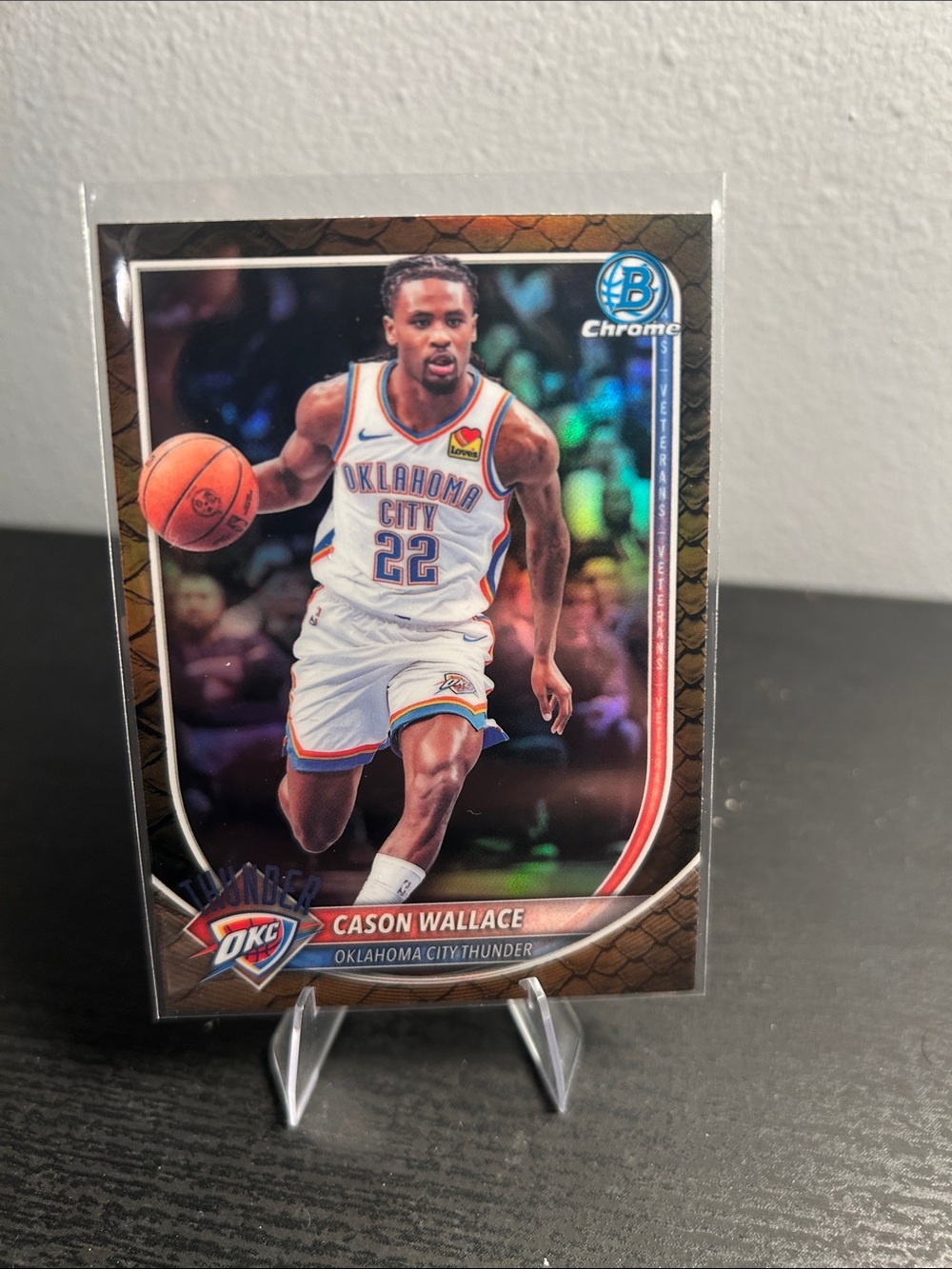 Cason Wallace Oklahoma City Thunder Bowman Chrome basketball NBA